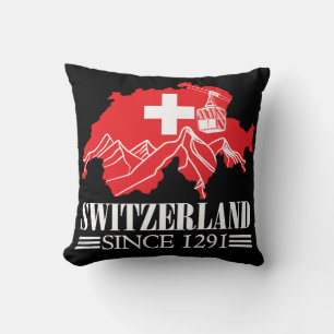 Schweiz Karte Seit 1291 Berge Schweizer Flagge Kissen