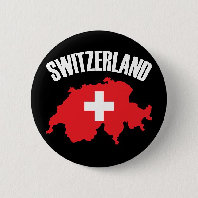 Schweiz-Kartenflagge Button (Vorderseite)