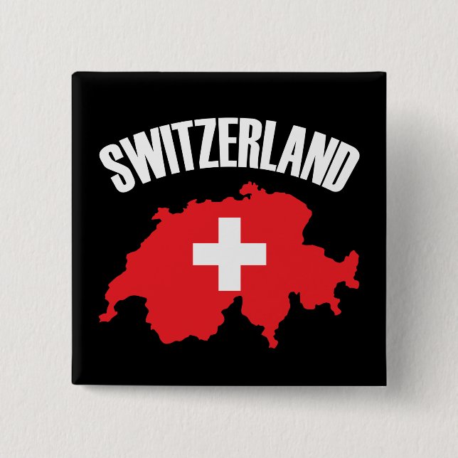 Schweiz-Kartenflagge Button (Vorderseite)