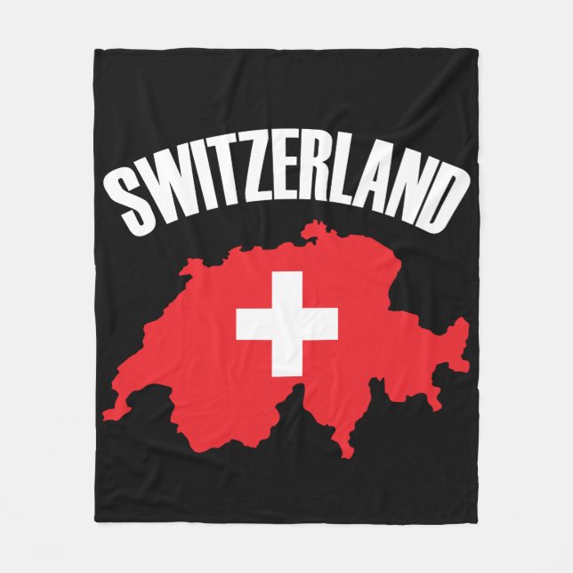 Schweiz-Kartenflagge Fleecedecke (Vorderseite)