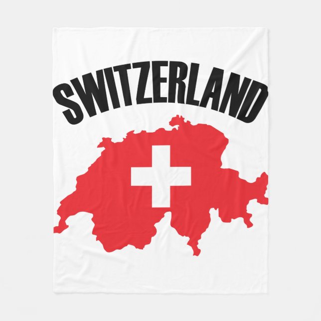 Schweiz-Kartenflagge Fleecedecke (Vorderseite)