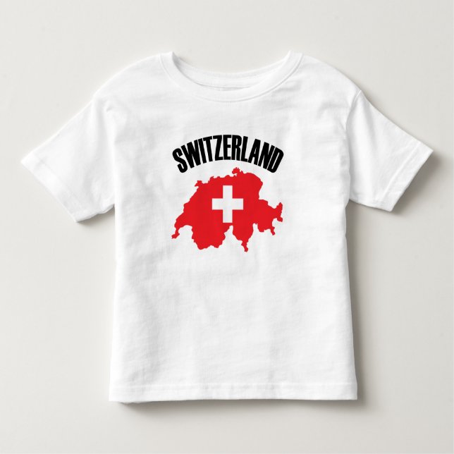 Schweiz-Kartenflagge Kleinkind T-shirt (Vorderseite)
