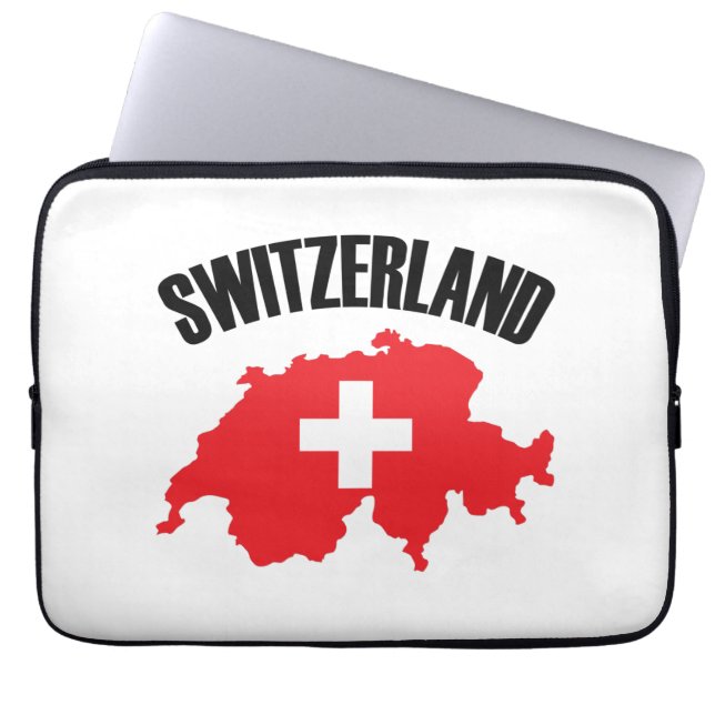 Schweiz-Kartenflagge Laptopschutzhülle (Vorderseite)