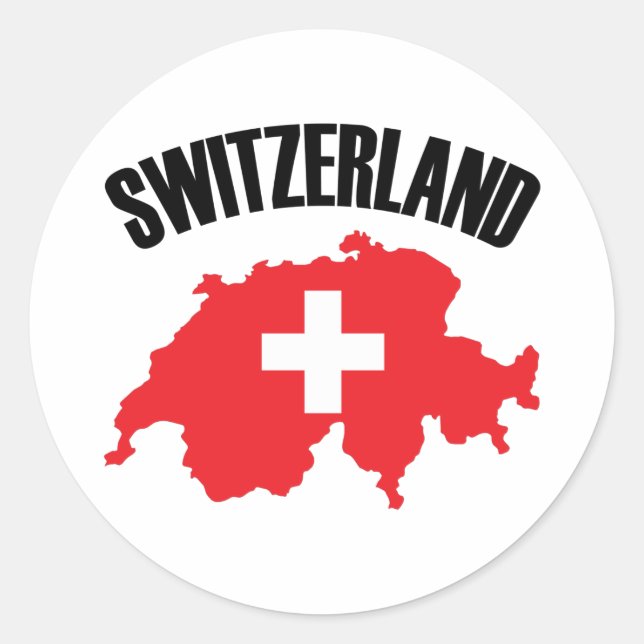 Schweiz-Kartenflagge Runder Aufkleber (Vorderseite)