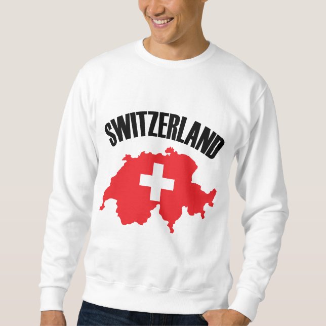 Schweiz-Kartenflagge Sweatshirt (Vorderseite)