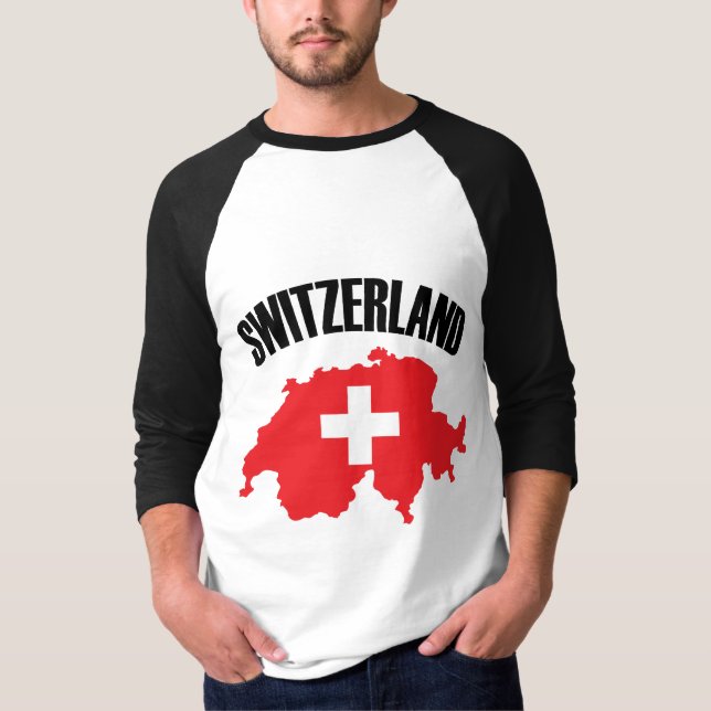 Schweiz-Kartenflagge T-Shirt (Vorderseite)