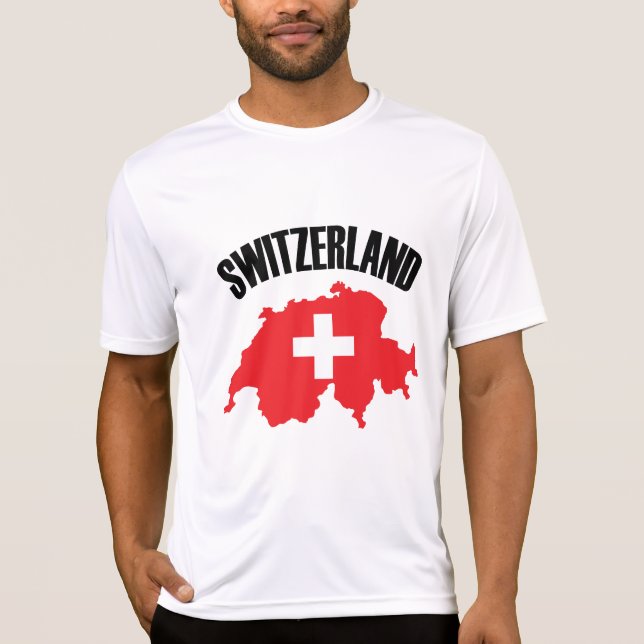 Schweiz-Kartenflagge T-Shirt (Vorderseite)