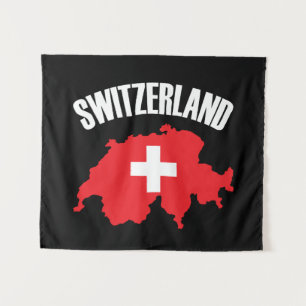 Schweiz-Kartenflagge Wandteppich