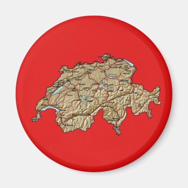 Schweiz-Kartenmagnet Magnet (Vorne)
