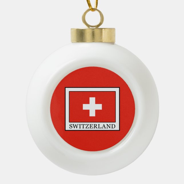 Schweiz Keramik Kugel-Ornament (Vorderseite)