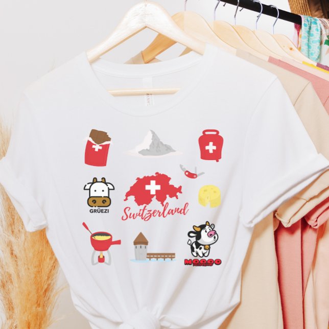 Schweiz Kultur | Souvenir-Icons T-Shirt (Swiss day shirt)