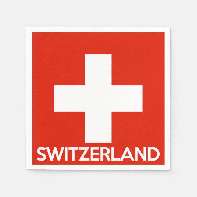 Schweiz Land Flaggen Symbol Name Text swiss Serviette (Vorderseite)