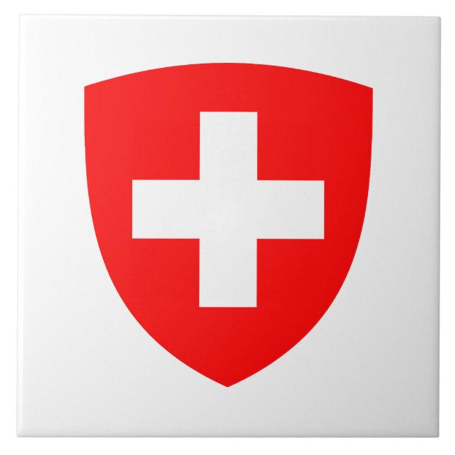 Schweiz Land Wappen Symbol Emblem Schweizer  Fliese (Vorderseite)