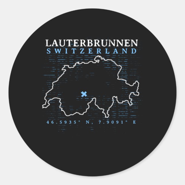 Schweiz Lauterbrunnen Runder Aufkleber (Vorderseite)