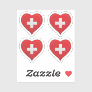 Schweiz Liebe Flagge Stolz Herz Aufkleber