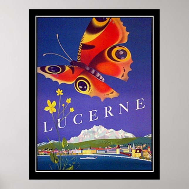 Schweiz Luzern Travel Vintage Poster (Vorne)