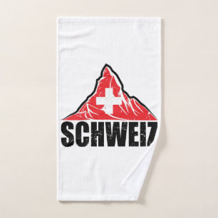 Schweiz Matterhorn Schweiz Flagge Vintage Handtuch