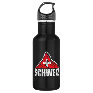 Schweiz Matterhorn Switzerland Vintage Edelstahlflasche