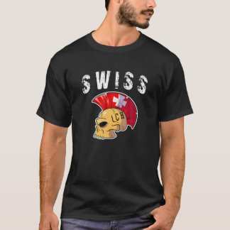 Schweiz Mohawk Skull Design Sport Support Su T-Shirt
