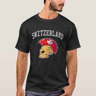 Schweiz Mohawk Skull Design Sport Support Su T-Shirt