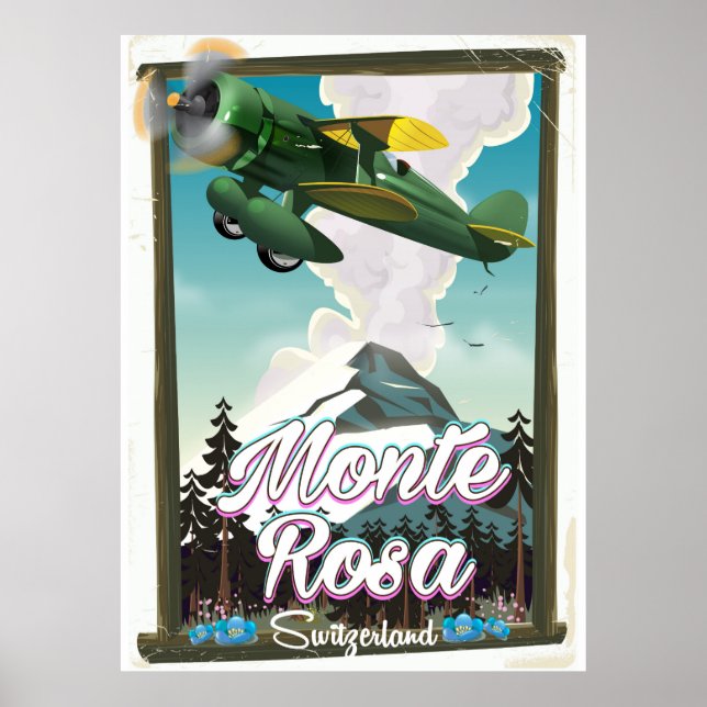 Schweiz Monta Rosa Reiseplakat Poster (Vorne)