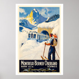 Schweiz Montreux Oberland Bernois MOB Vintage Poster