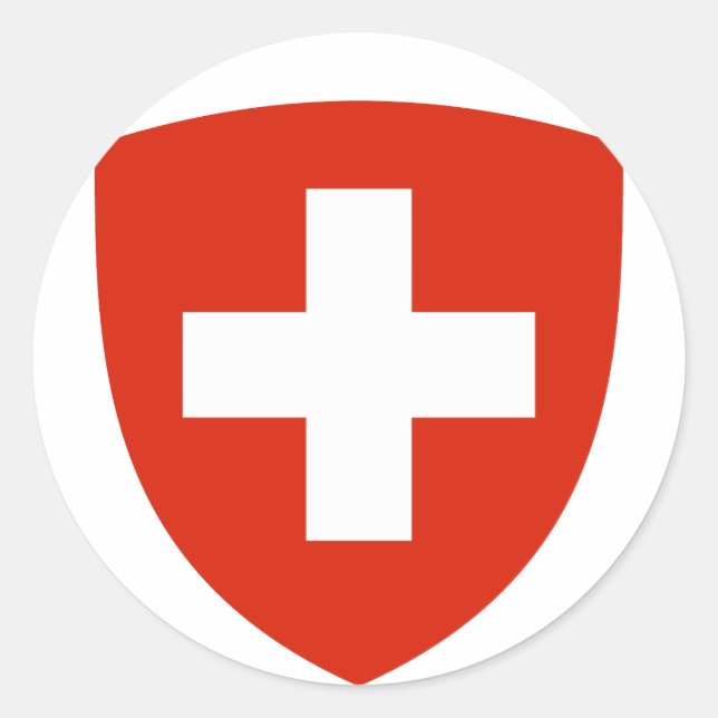Schweiz Offizieller Wappen Heraldry Symbol Runder Aufkleber (Vorderseite)