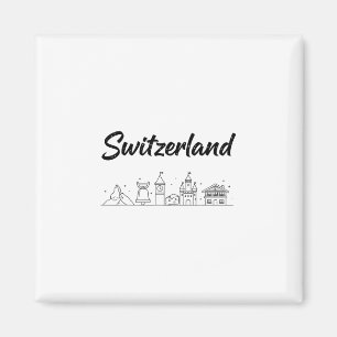 Schweiz Panorama Reise Urlaub Outfits Magnet