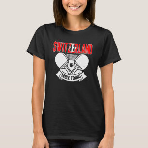 Schweiz Ping Pong Schweizer Tischtennis-Unterstütz T-Shirt