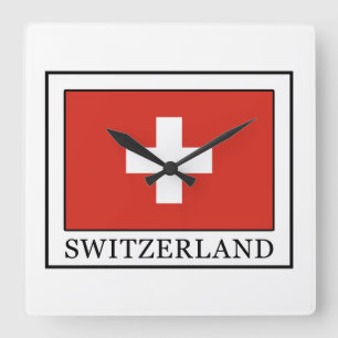 Schweiz Quadratische Wanduhr