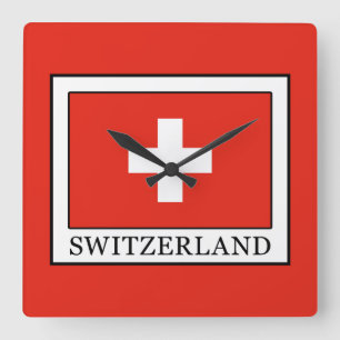 Schweiz Quadratische Wanduhr