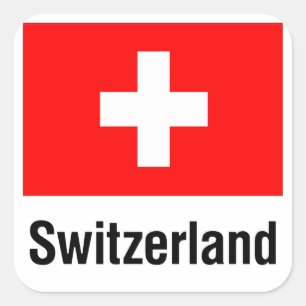 SCHWEIZ QUADRATISCHER AUFKLEBER