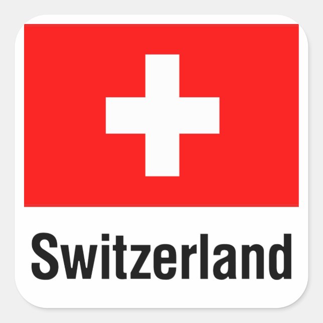 SCHWEIZ QUADRATISCHER AUFKLEBER (Vorderseite)