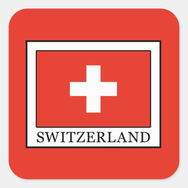 Schweiz Quadratischer Aufkleber (Vorderseite)
