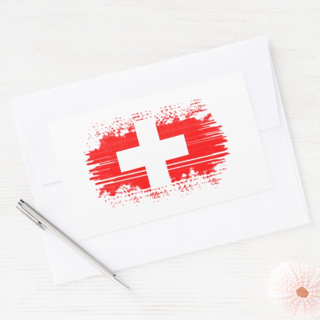 Schweiz Rechteckiger Aufkleber (Umschlag)