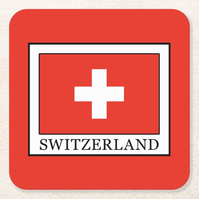 Schweiz Rechteckiger Pappuntersetzer (Vorderseite)