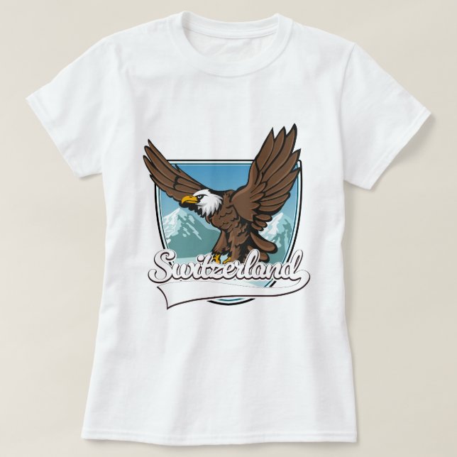 Schweiz-Reiselogo T-Shirt (Design vorne)