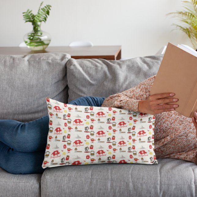 Schweiz Reisen Souvenirs Inspiriertes Muster Dekokissen (Von Creator hochgeladen)