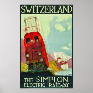 Schweiz Reiseplakat, Elektrobahn Poster