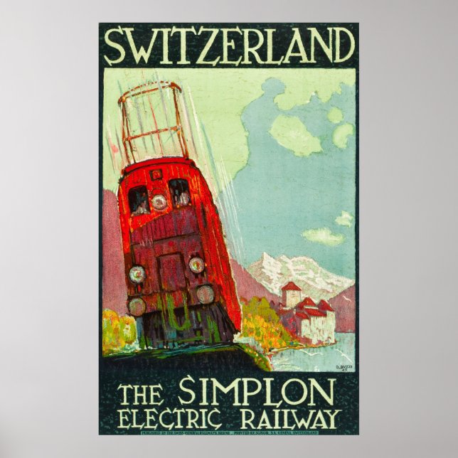 Schweiz Reiseplakat, Elektrobahn Poster (Vorne)