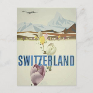 Schweiz Reiseplakat Postkarte