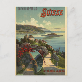Schweiz Reiseplakat Postkarte