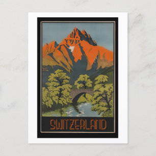Schweiz, Reiseziel, Vintage-Stil Postkarte