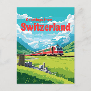 Schweiz Retro Bergbahn Postkarte