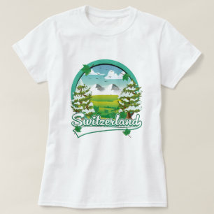 Schweiz Retro-Reiselogo T-Shirt