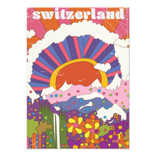 Schweiz Retro-Reiseposter Fotodruck