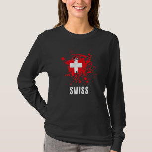 Schweiz Retro Vintage Wasserfarben Sport Schweizer T-Shirt