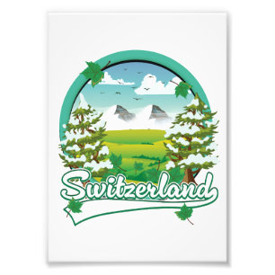 Schweiz Retrologo Fotodruck