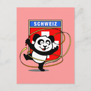 Schweiz Rhythmische Gymnastik Panda Postkarte
