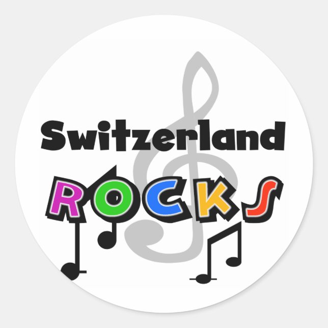 Schweiz Rocks Runder Aufkleber (Vorderseite)